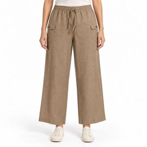 Calvin Klein Wide Leg Drawstring Cargo Pants Tan Size M